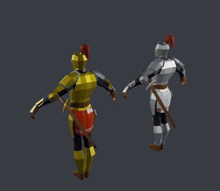 Knights Low-Poly Free 3D model_1