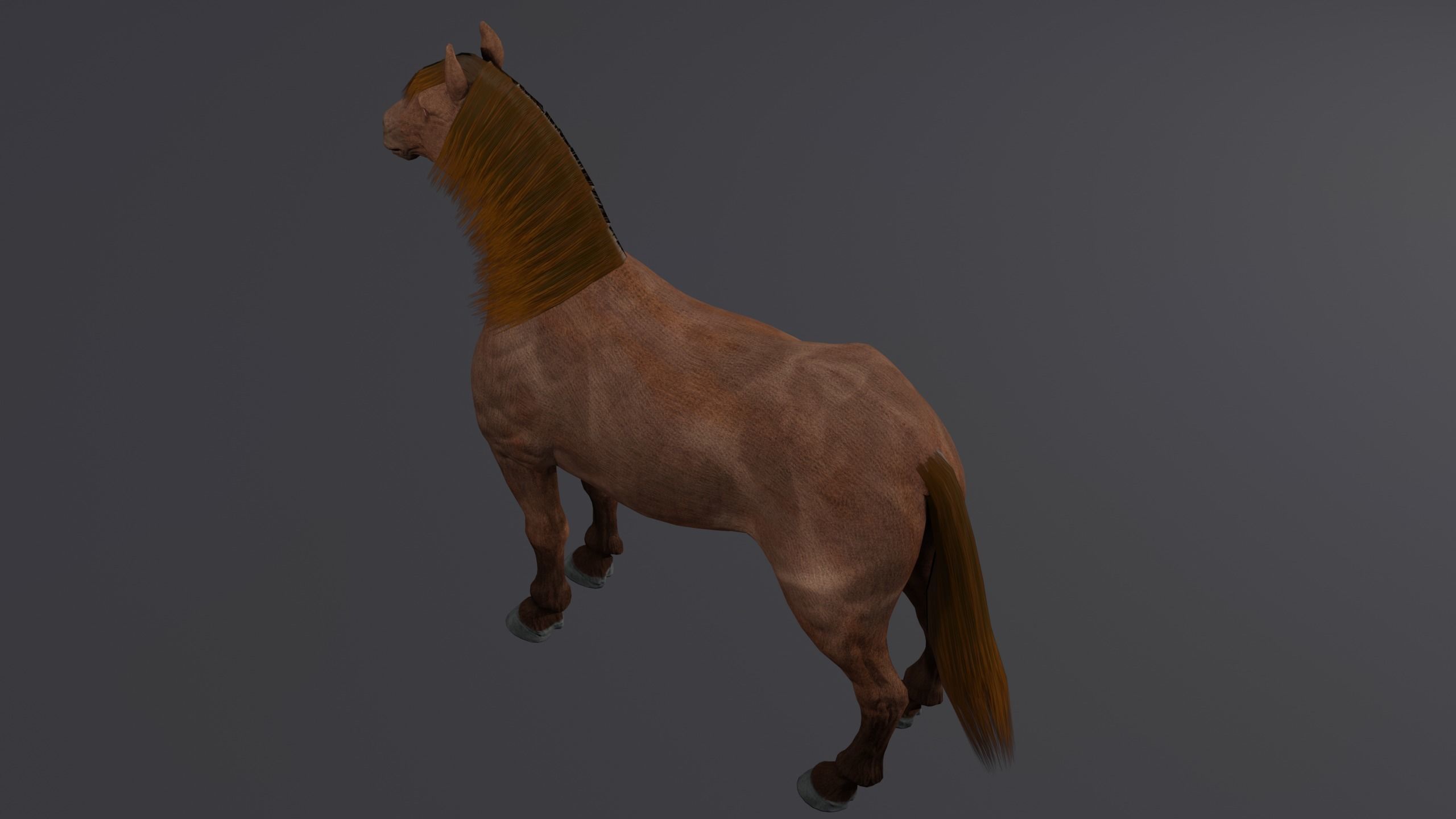 Horse PBR Low-poly 3D model_3