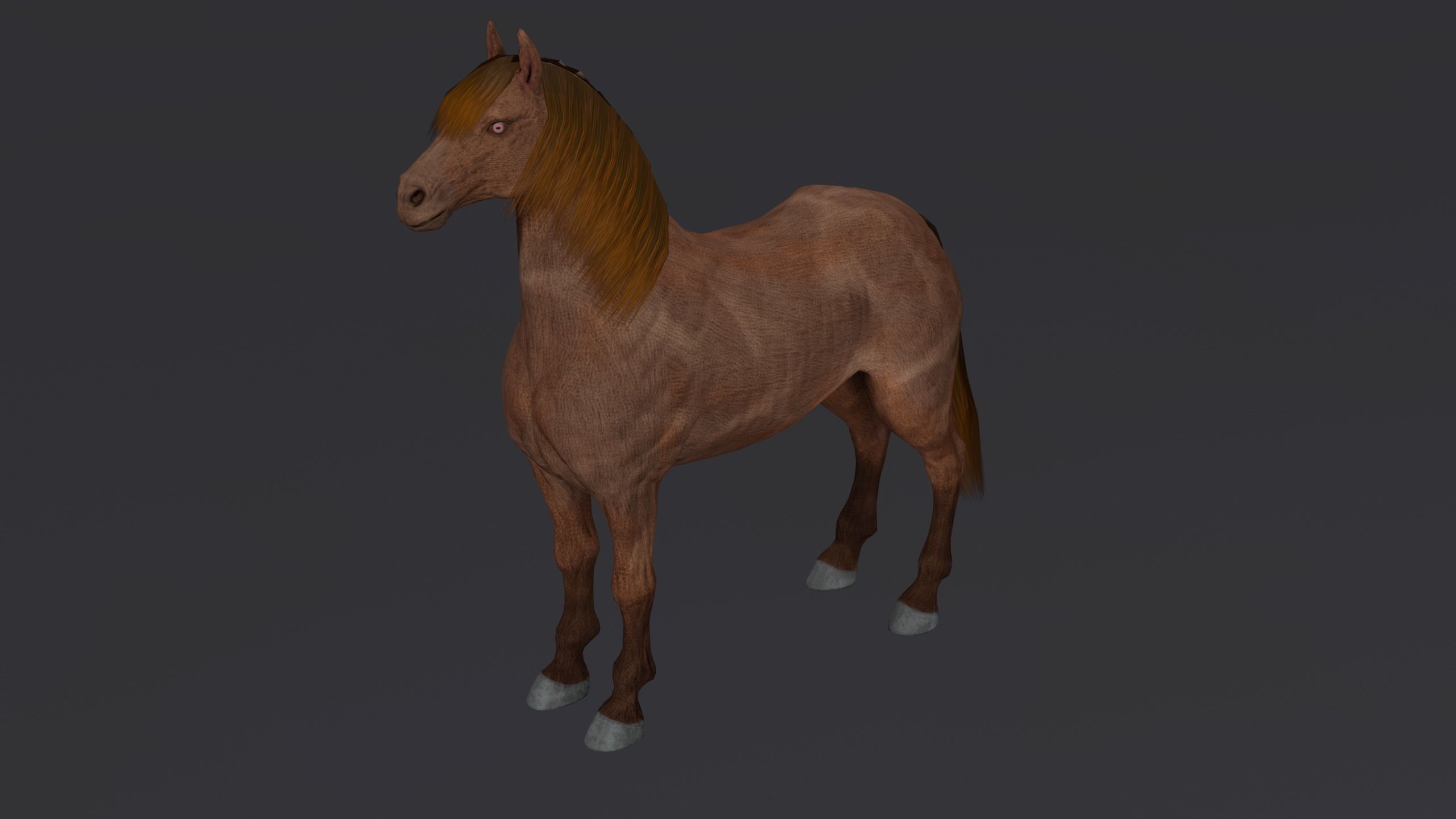 Horse PBR Low-poly 3D model_8