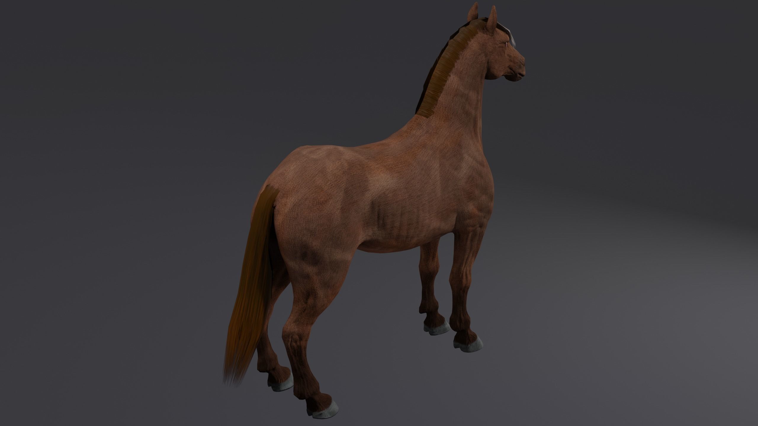 Horse PBR Low-poly 3D model_4