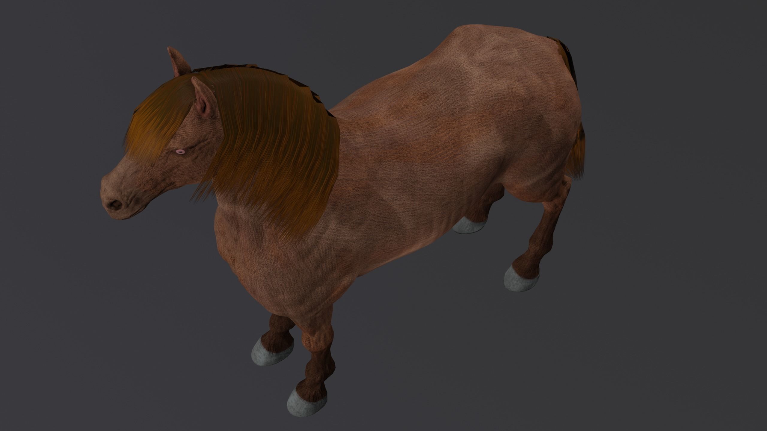 Horse PBR Low-poly 3D model_6