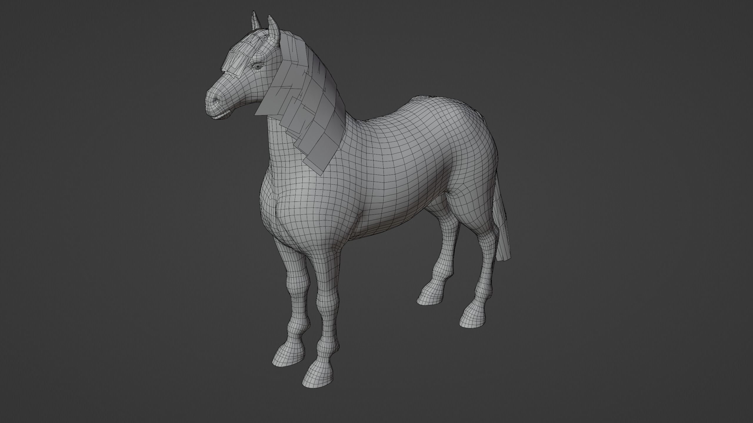 Horse PBR Low-poly 3D model_11