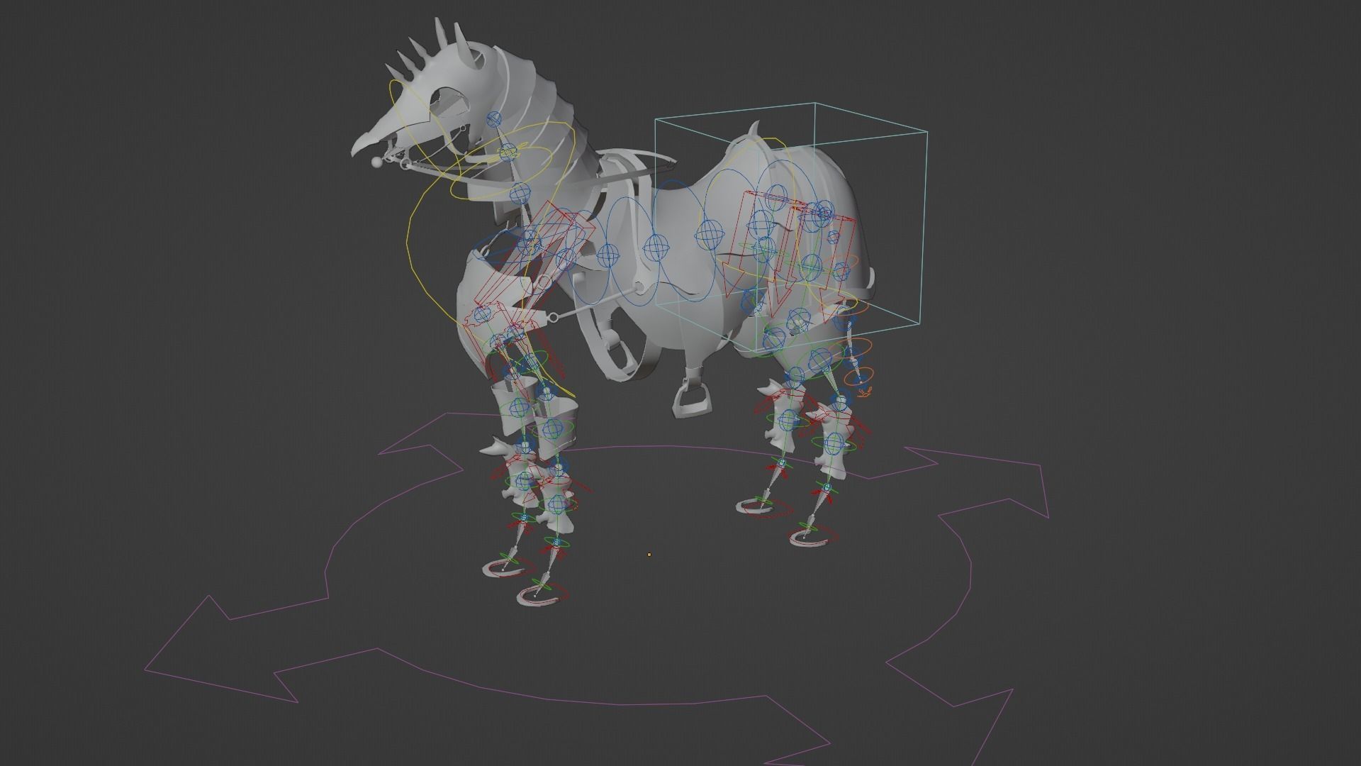 Horse armor PBR Low-poly 3D model_13