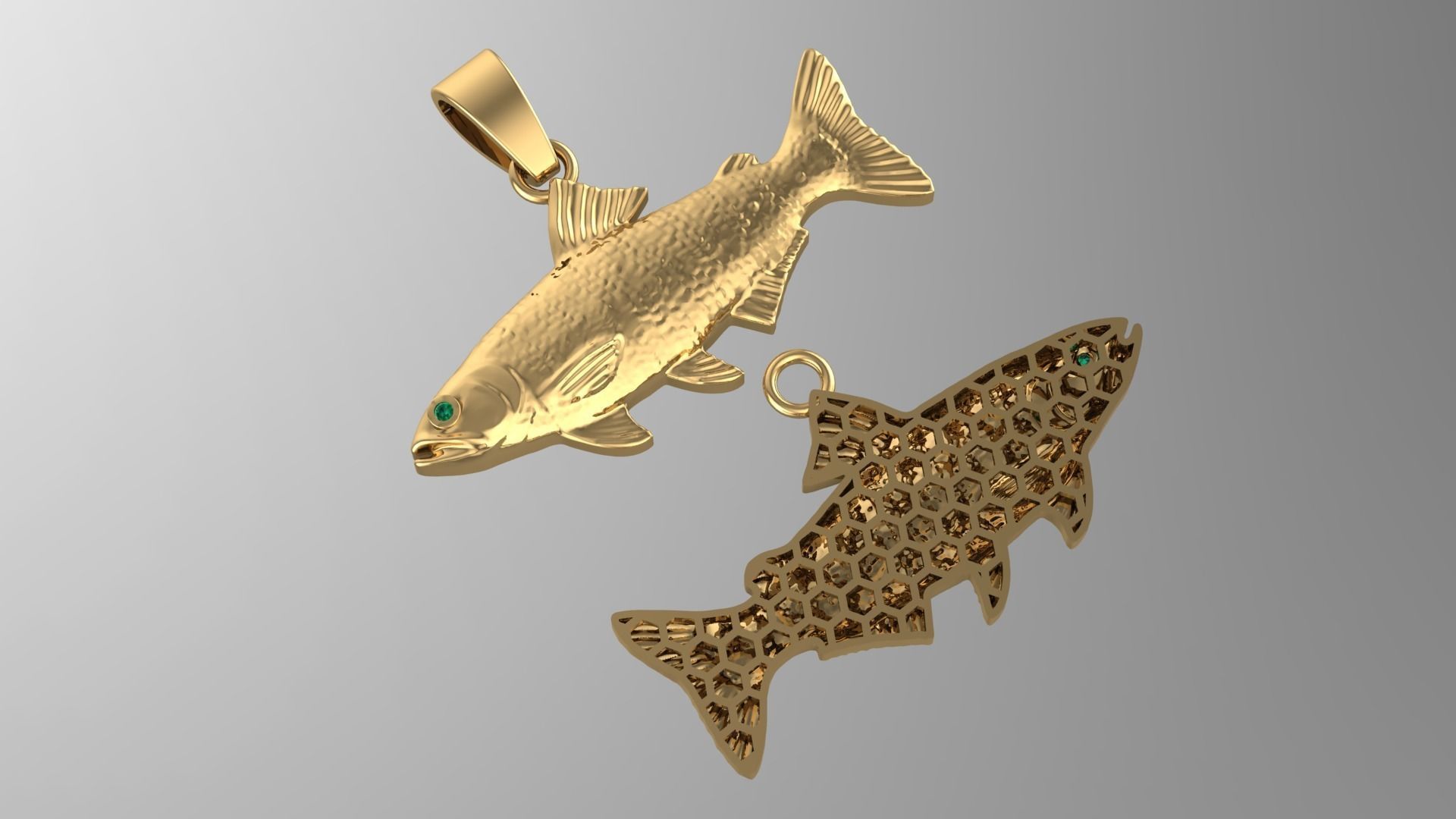 Fish Pendant 3D print model_1