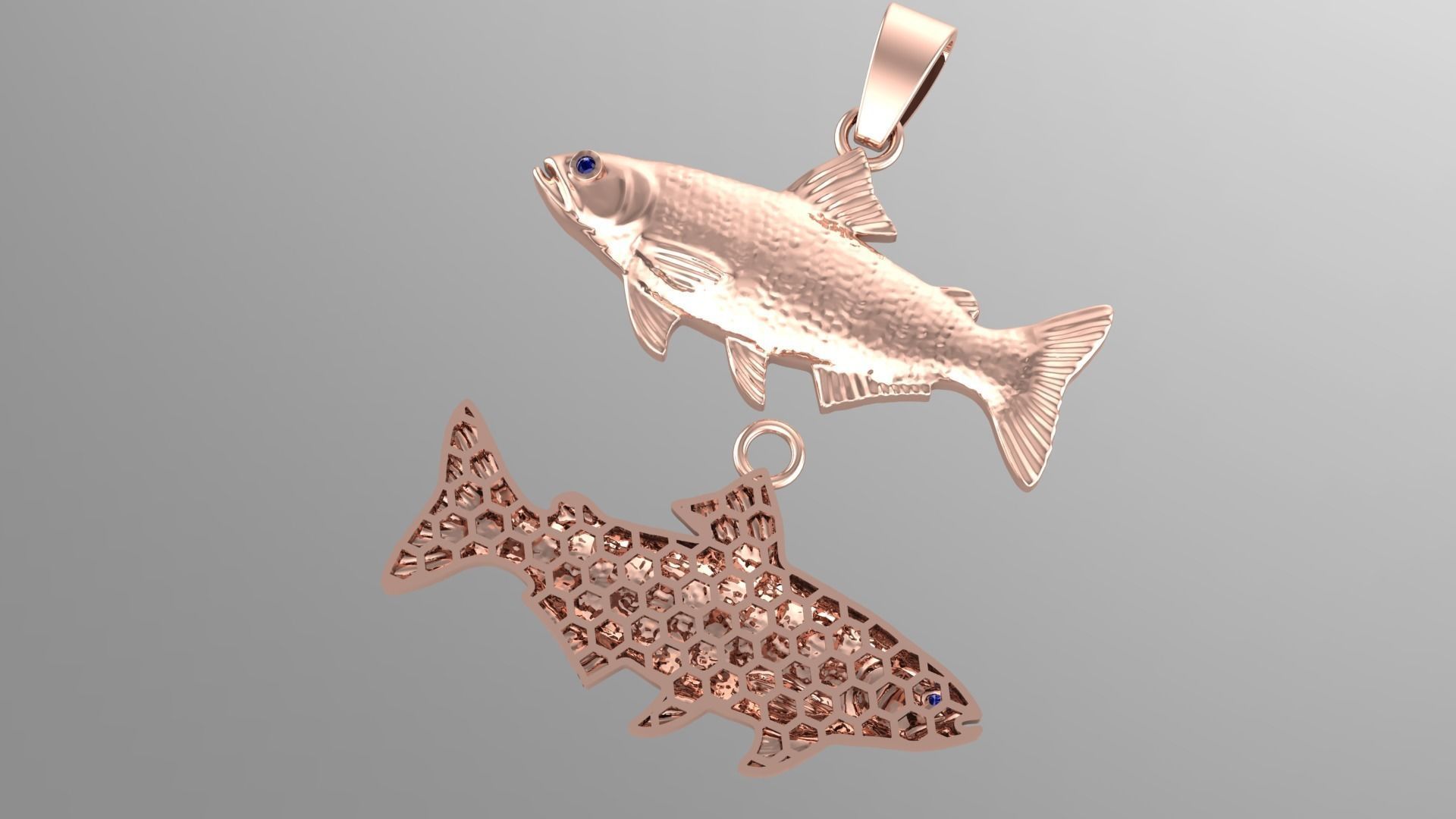 Fish Pendant 3D print model_3
