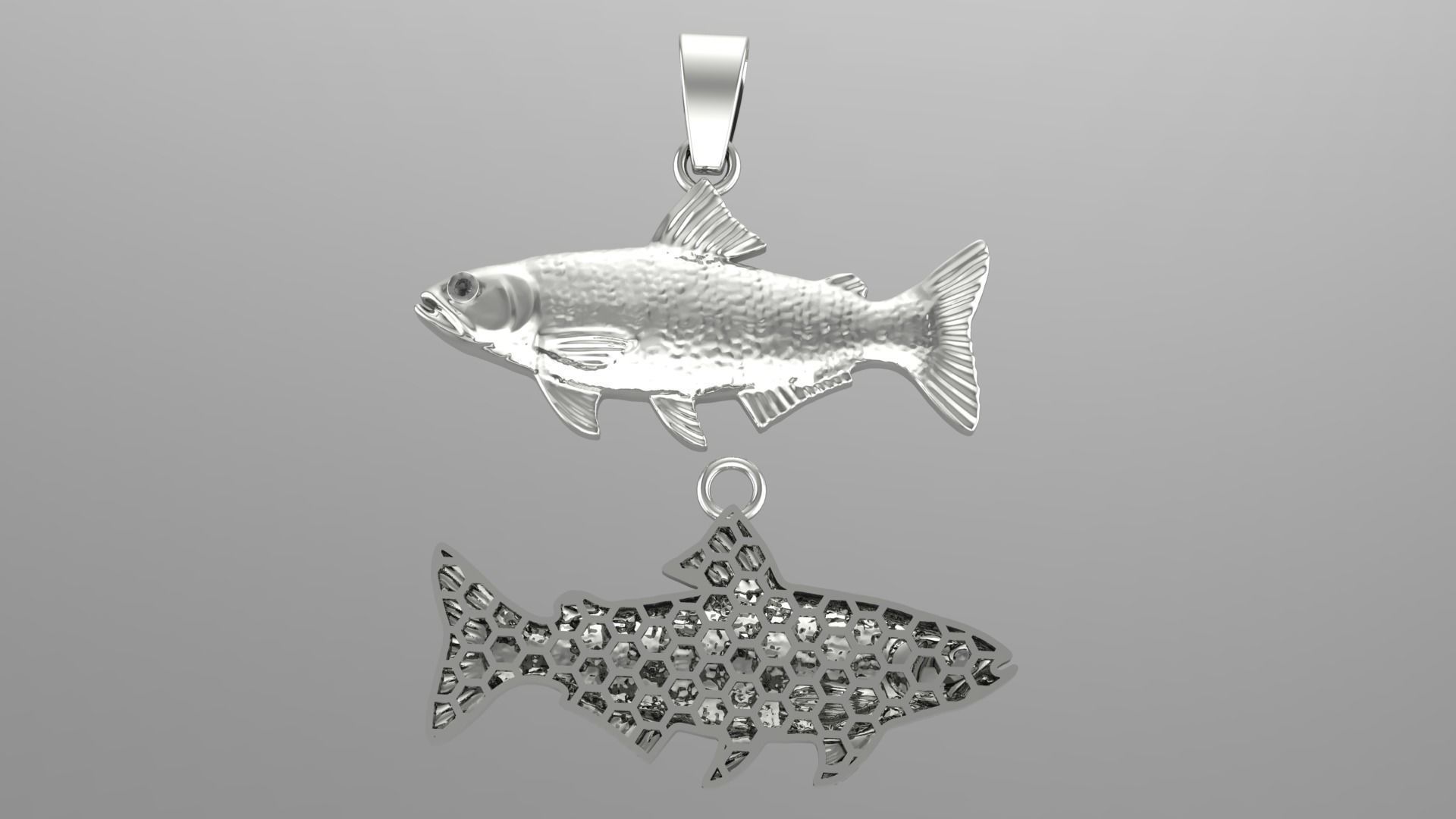 Fish Pendant 3D print model_4