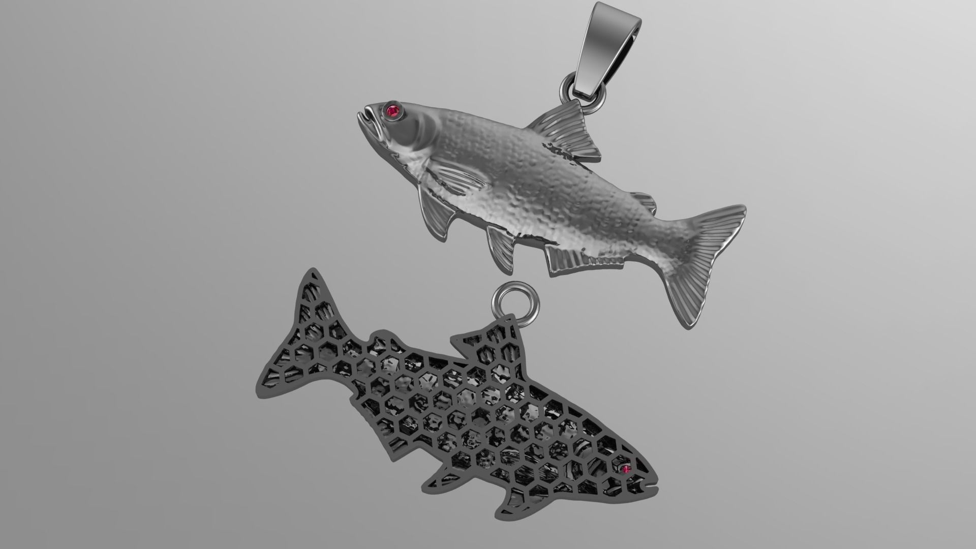 Fish Pendant 3D print model_2