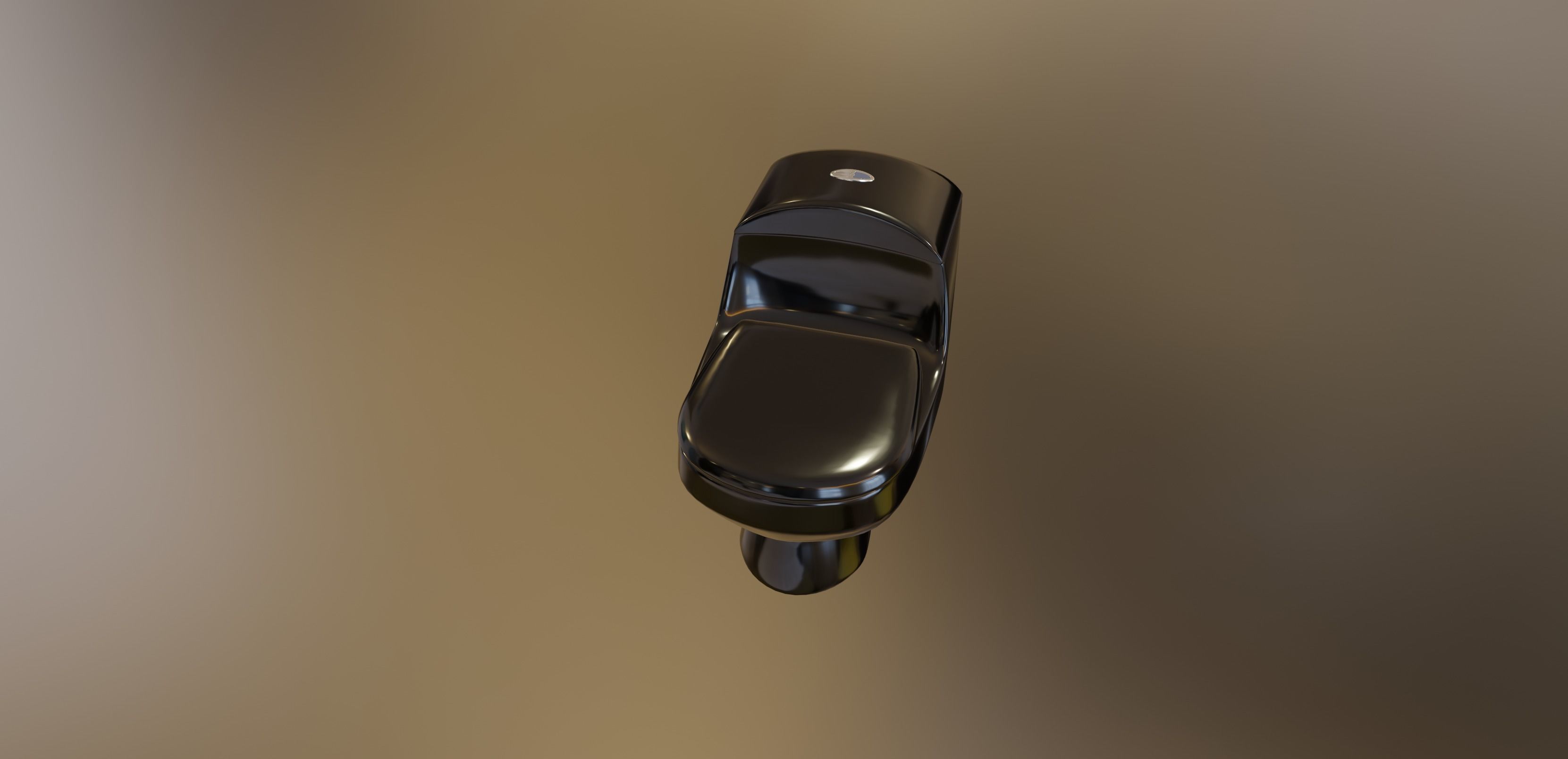 Black onepiece toilet WC Low-poly 3D model_7