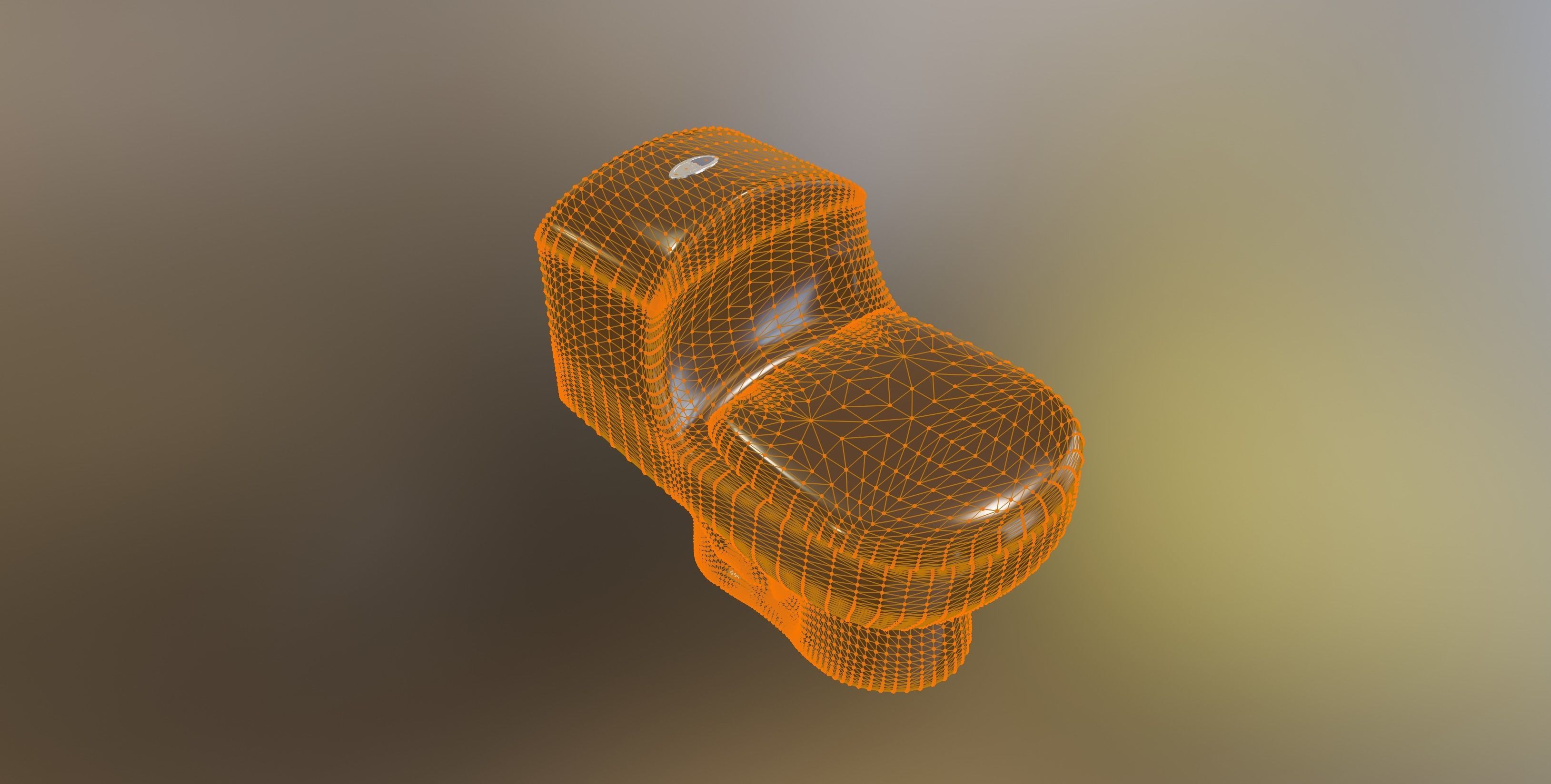 Black onepiece toilet WC Low-poly 3D model_8