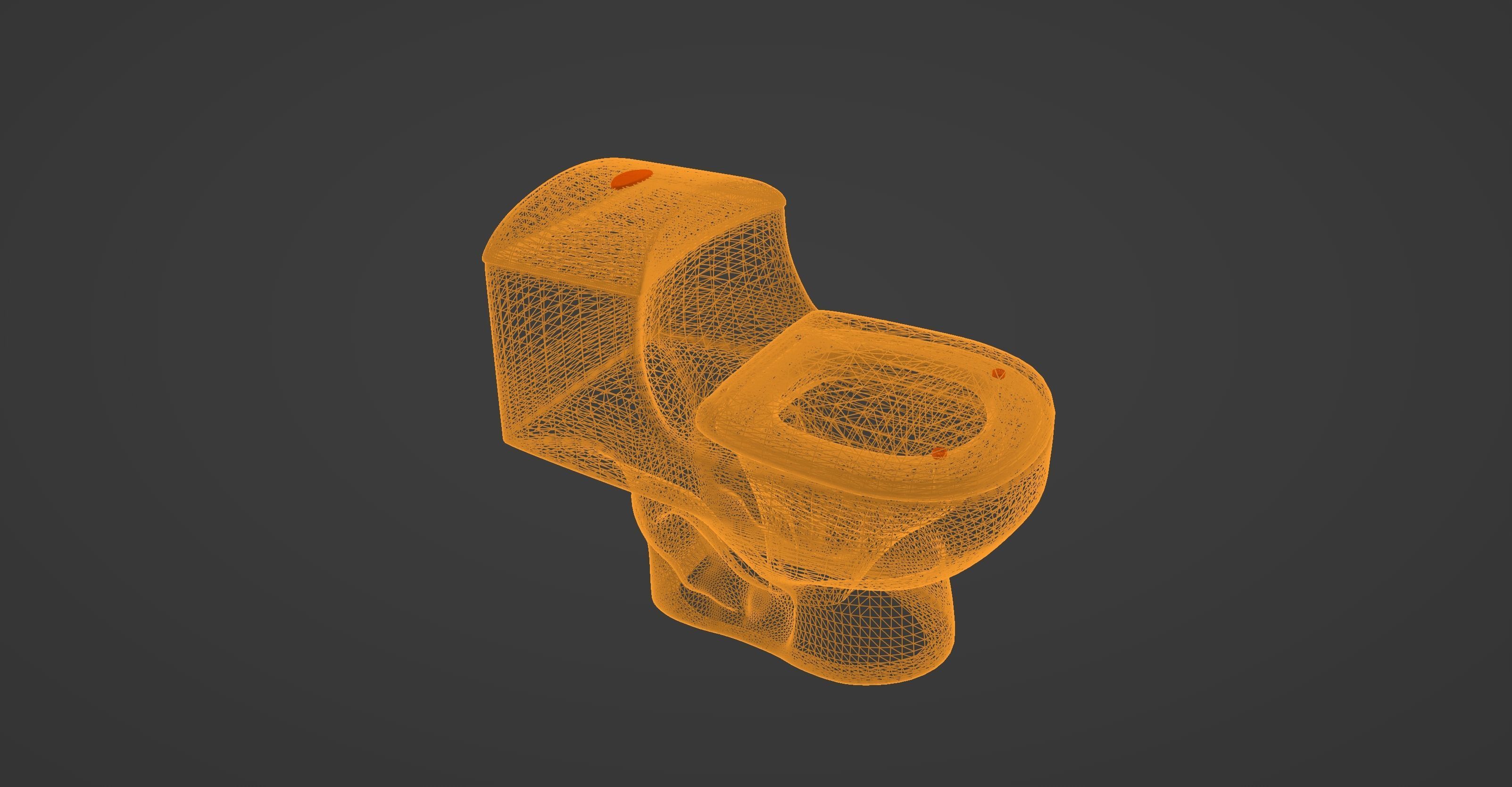 Black onepiece toilet WC Low-poly 3D model_11