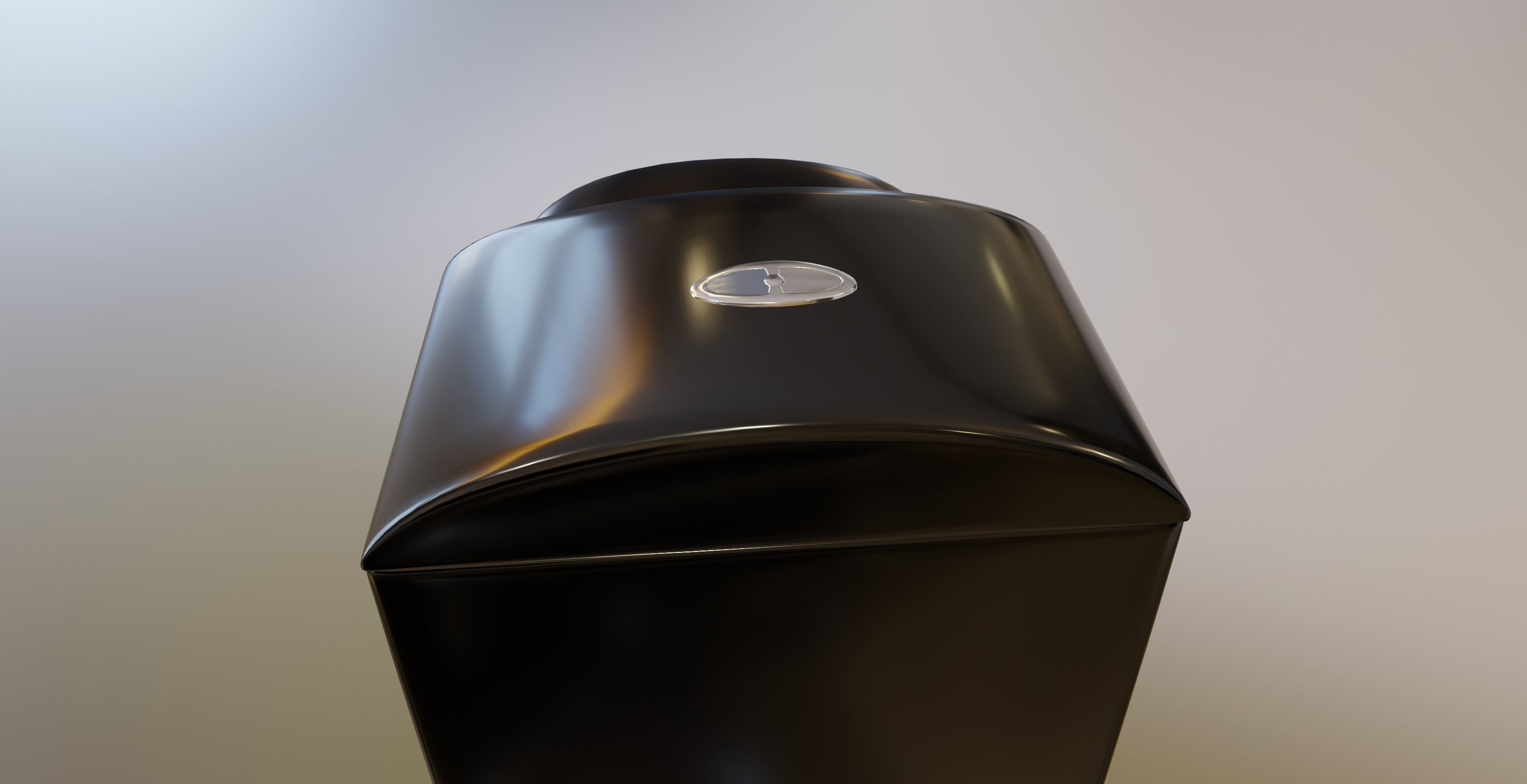 Black onepiece toilet WC Low-poly 3D model_3
