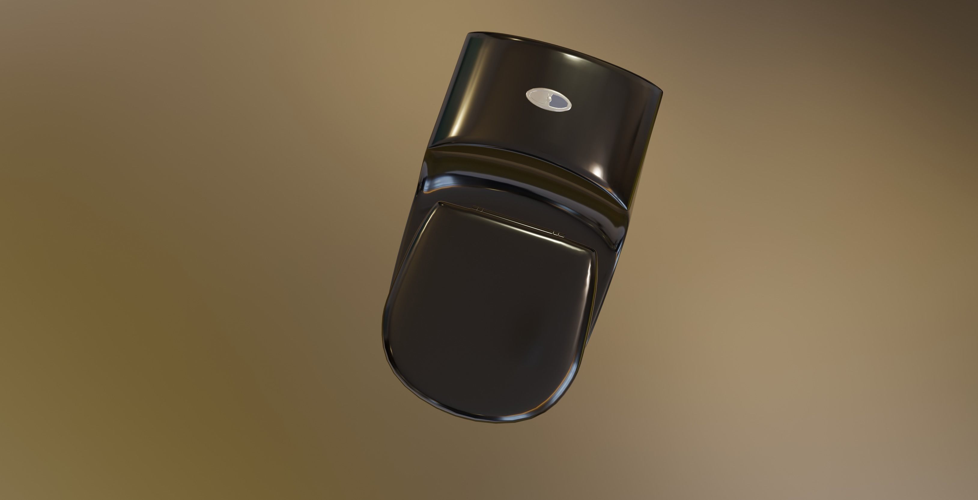 Black onepiece toilet WC Low-poly 3D model_6