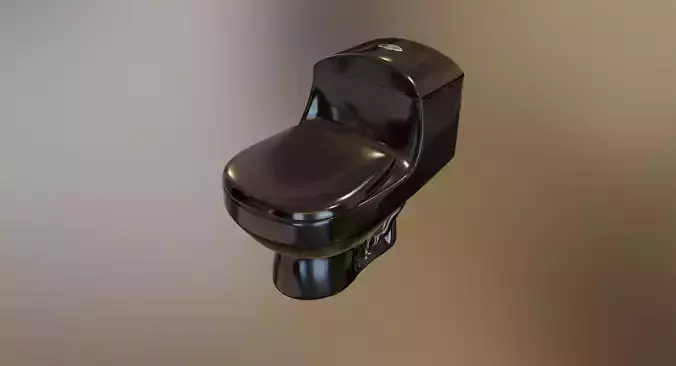 Black onepiece toilet WC Low-poly 3D model