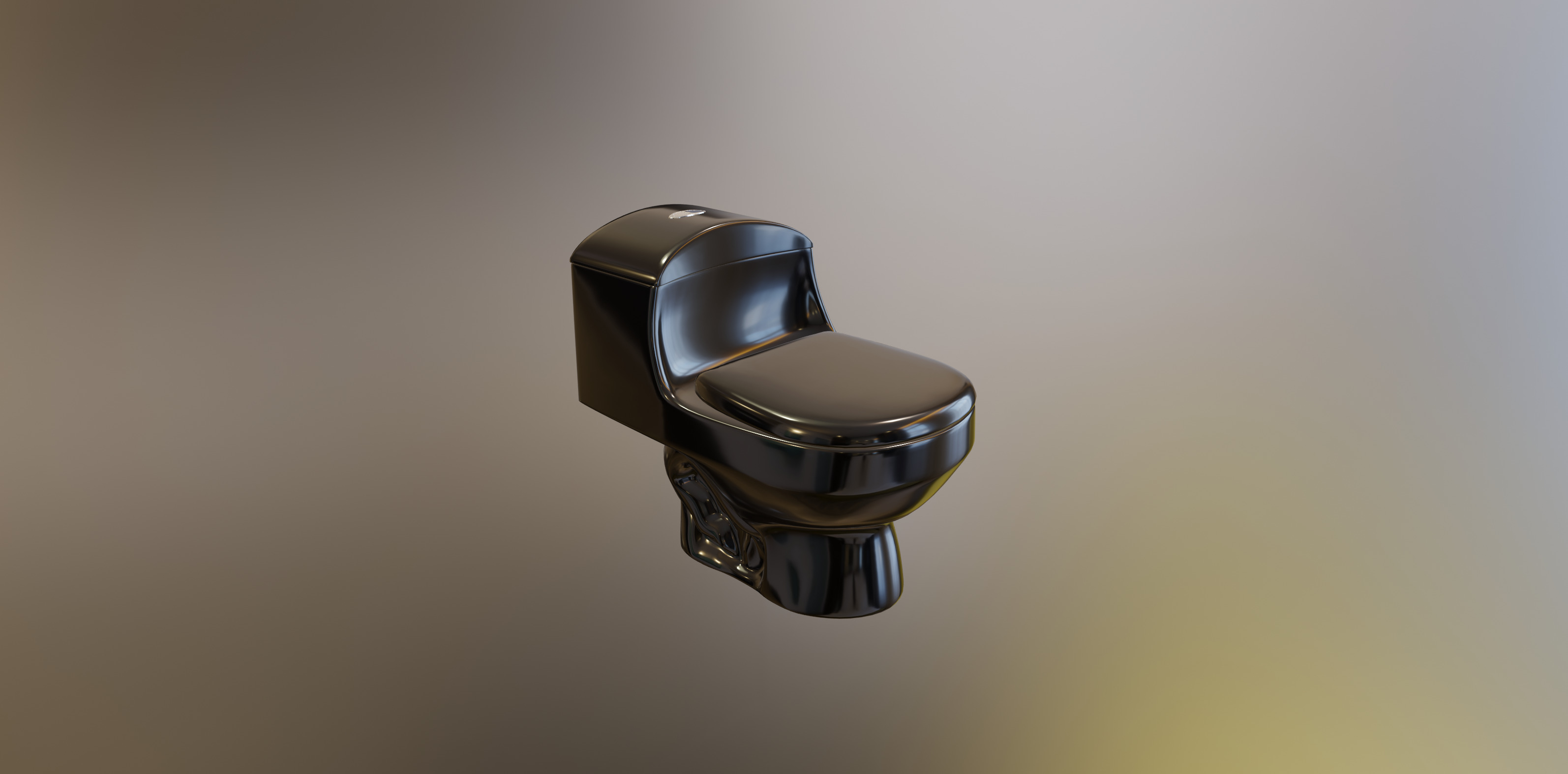 Black onepiece toilet WC Low-poly 3D model_1