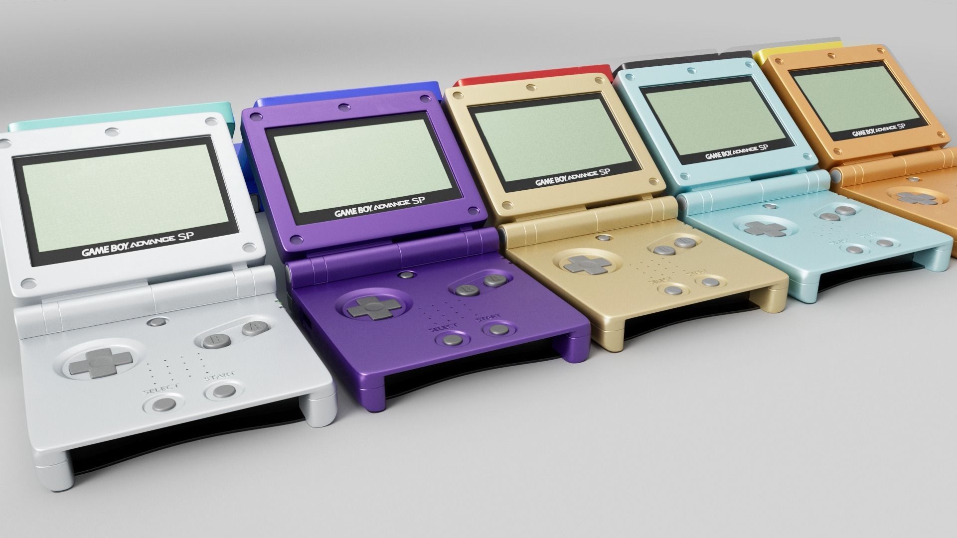 Gameboy Advance SP 10 Colors and One Collector  3D model_3