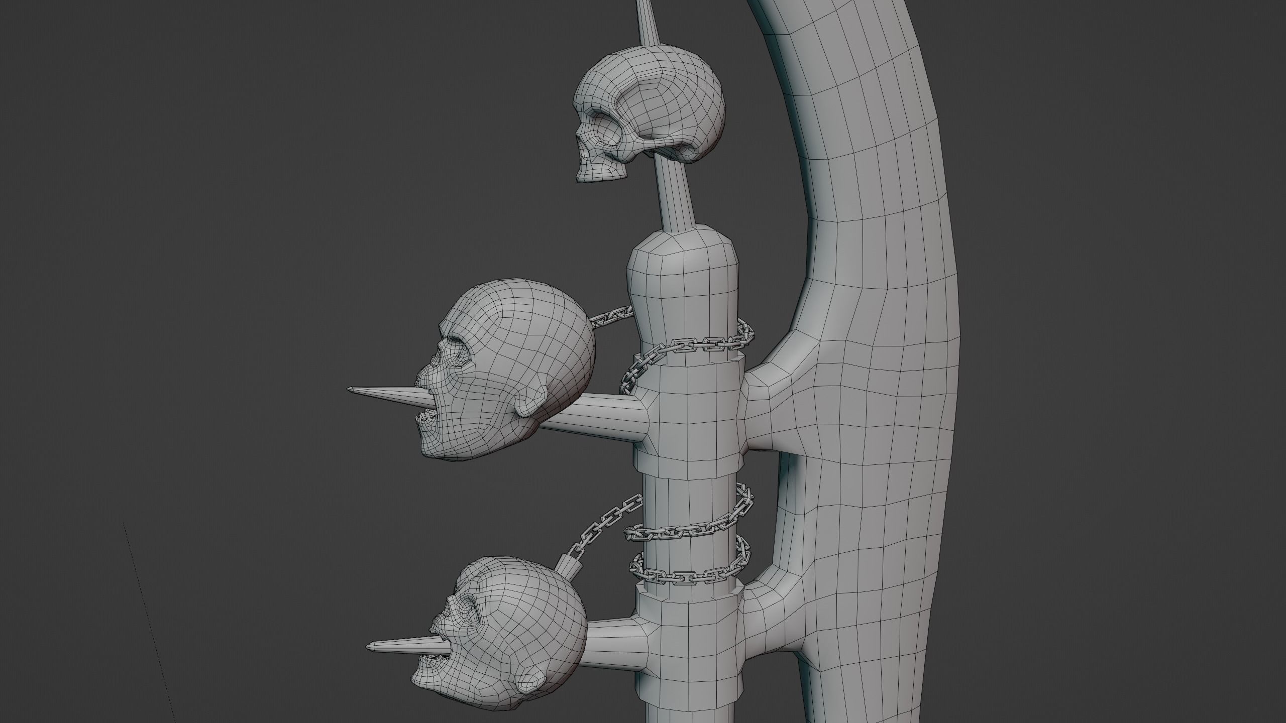 Dark fantasy large halberd Low-poly 3D model_18