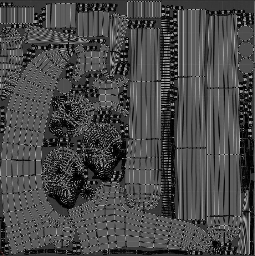 Dark fantasy large halberd Low-poly 3D model_21