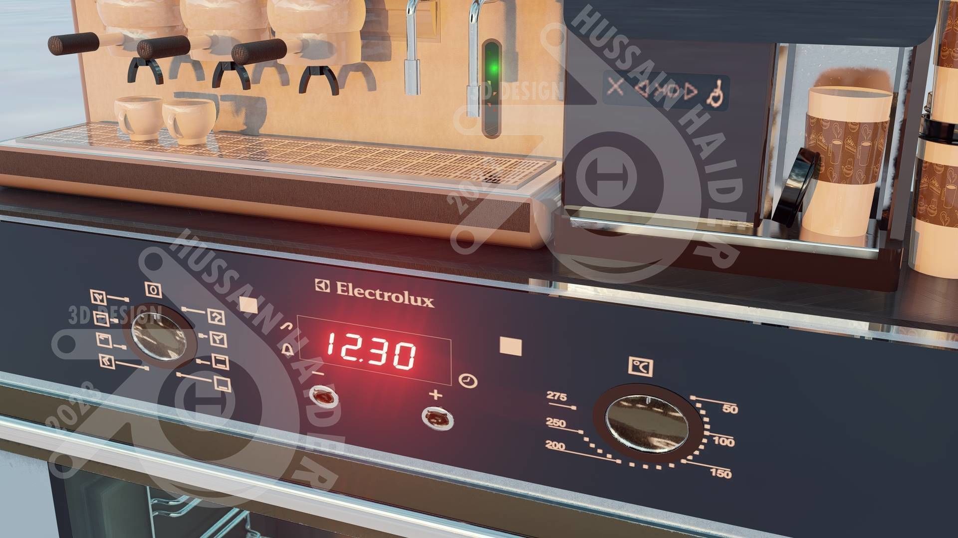 Tea Machine Low-poly 3D model_7