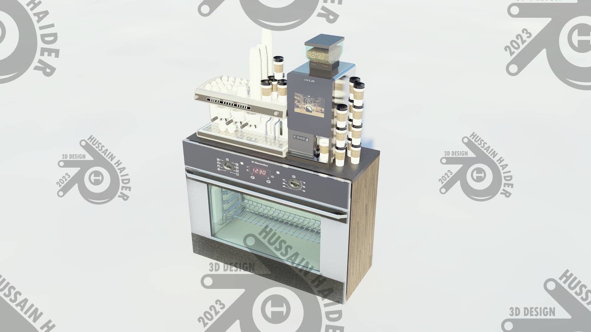 Tea Machine Low-poly 3D model_8