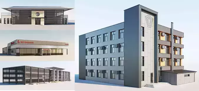 Industrial and office-services 3D Model Collection
