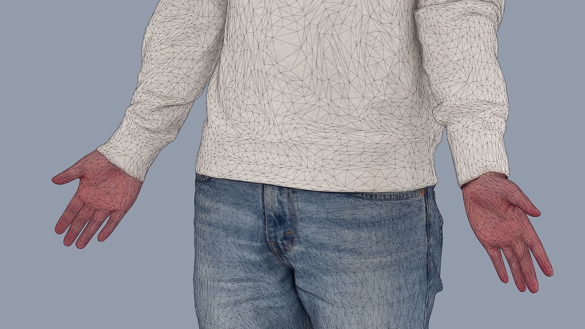 Questioning Reality Surprised Guy in White Sweatshirt 3D model_10