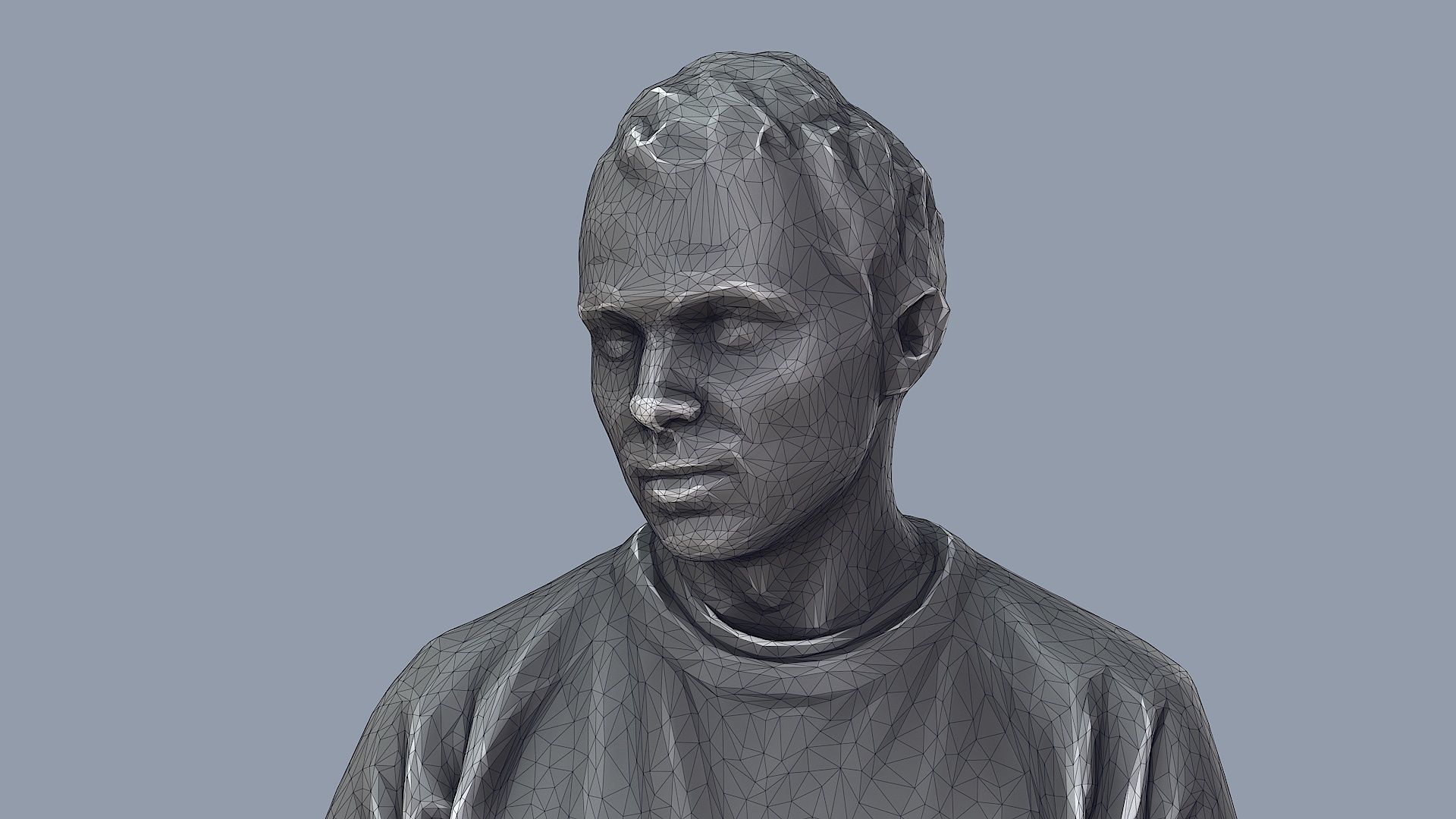 Questioning Reality Surprised Guy in White Sweatshirt 3D model_9