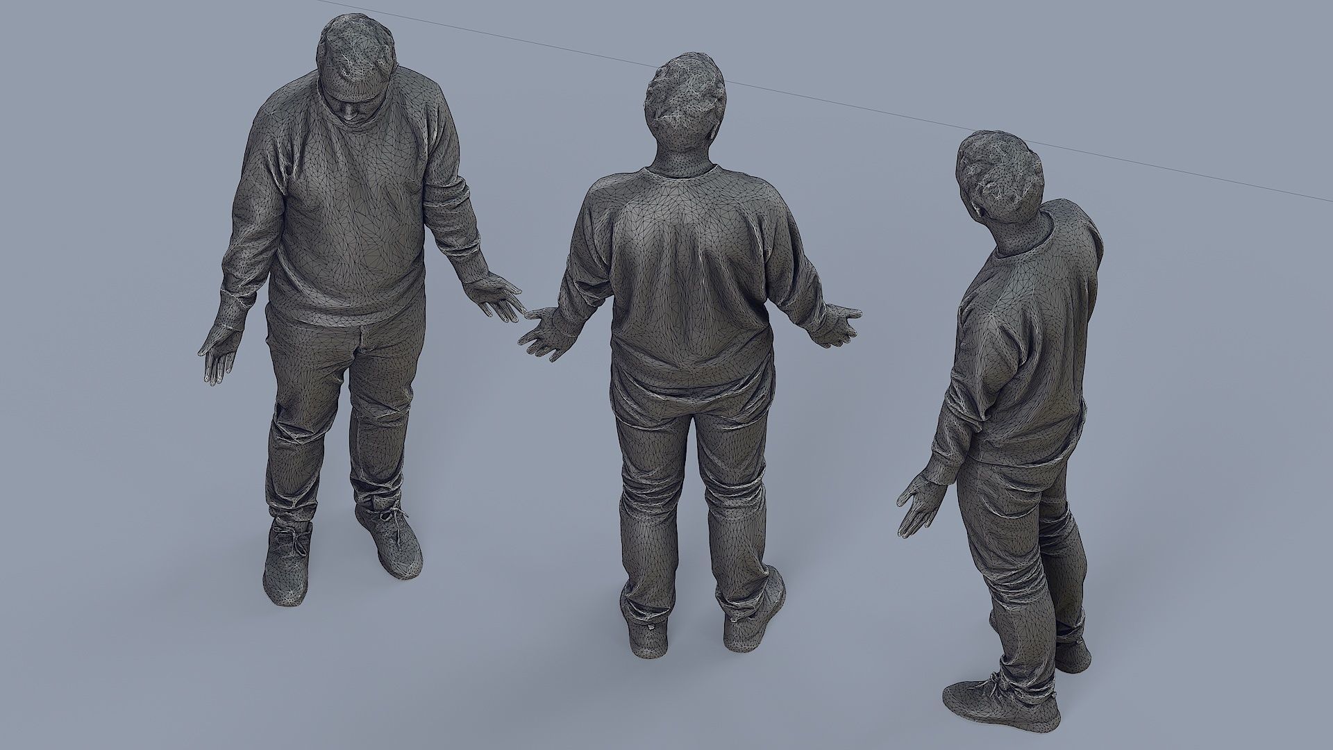 Questioning Reality Surprised Guy in White Sweatshirt 3D model_7