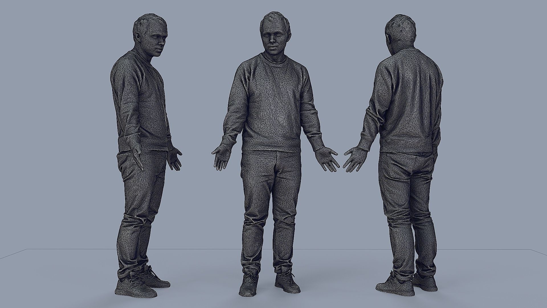 Questioning Reality Surprised Guy in White Sweatshirt 3D model_3