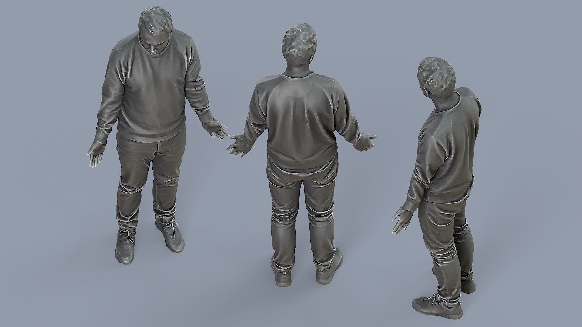 Questioning Reality Surprised Guy in White Sweatshirt 3D model_6
