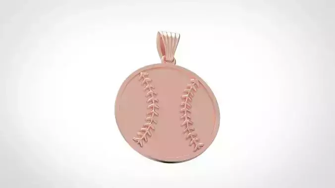 BaseBall Pendant Necklace Sports Jewelry Engrave Custom 3D print model