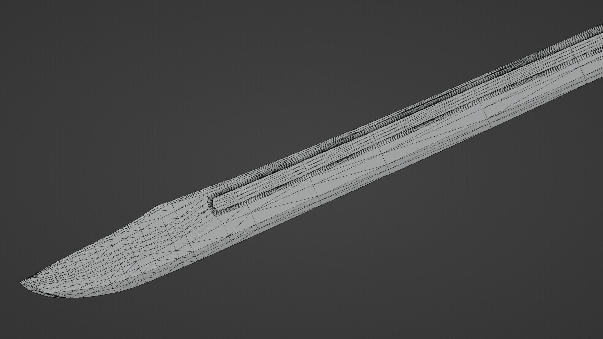 Grossmesser sword with Excalibur handle Low-poly 3D model_13