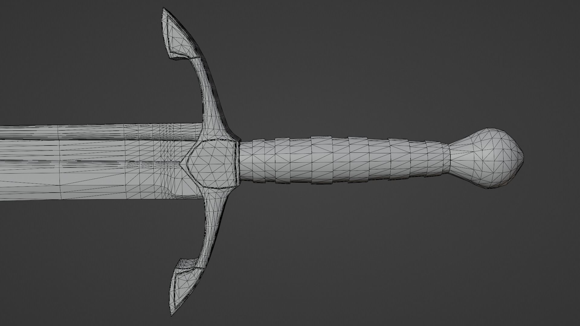 Grossmesser sword with Excalibur handle Low-poly 3D model_15