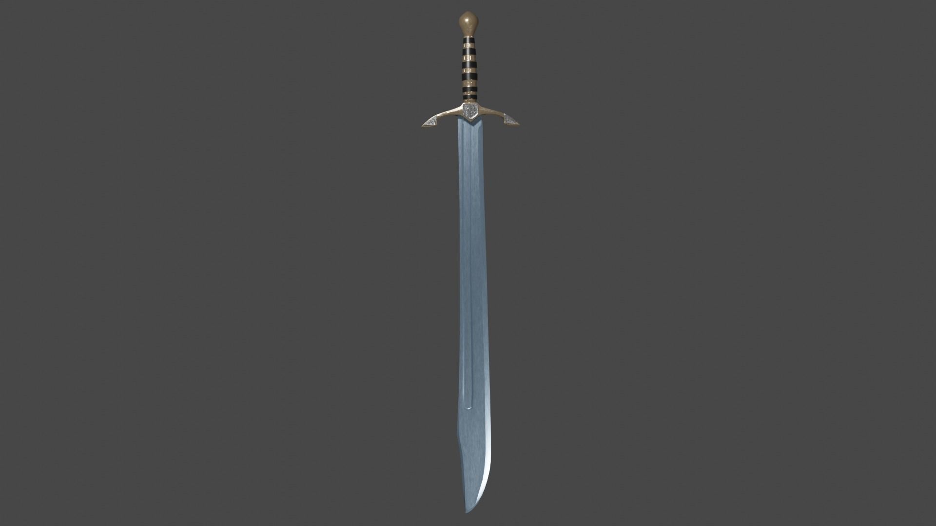 Grossmesser sword with Excalibur handle Low-poly 3D model_4