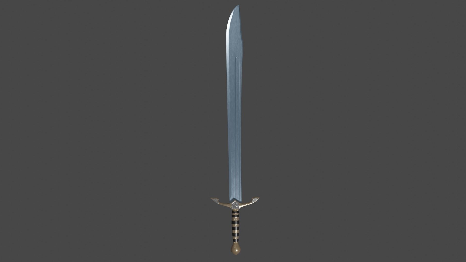 Grossmesser sword with Excalibur handle Low-poly 3D model_5