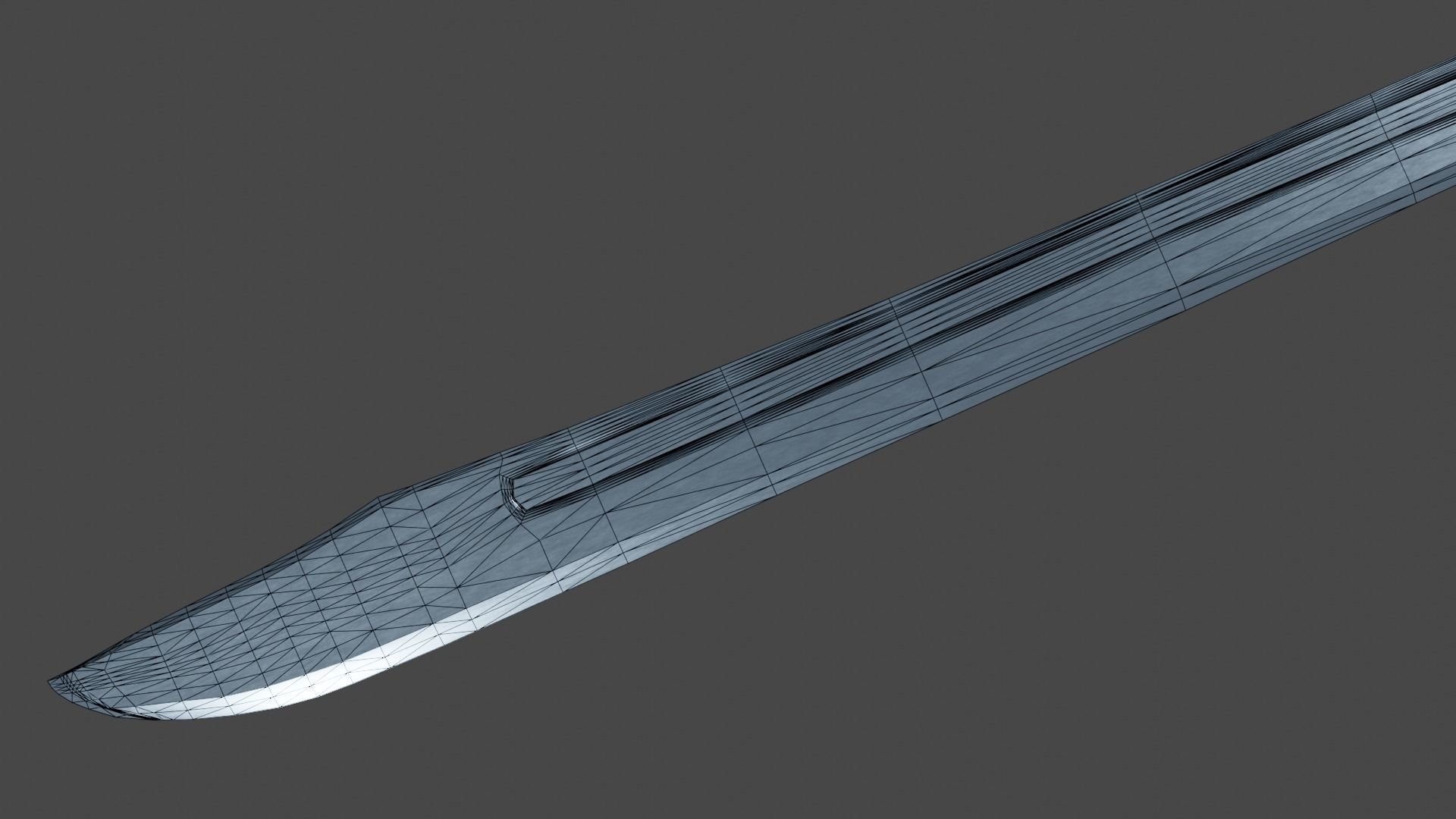 Grossmesser sword with Excalibur handle Low-poly 3D model_12