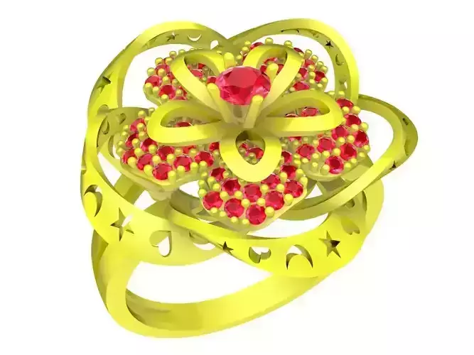 5750 luxury flower diamond women ring 