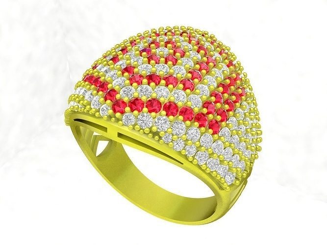 5751 korean style diamond women ring  3D print model