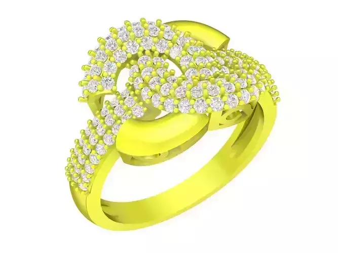 Luxury Diamond Women Ring 3D Model 5758A