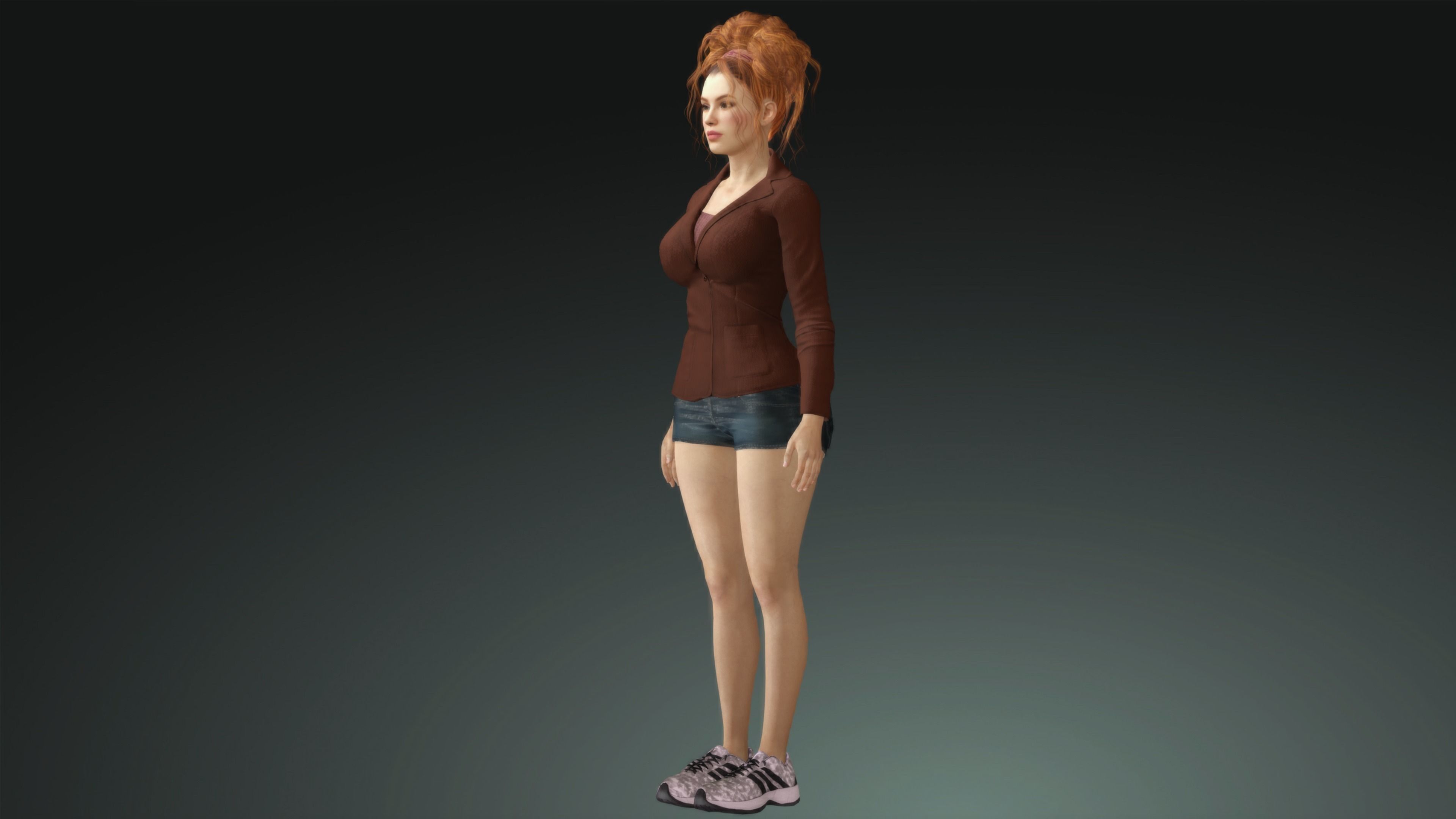 AAA Female Realistic Model Low-poly 3D model_4