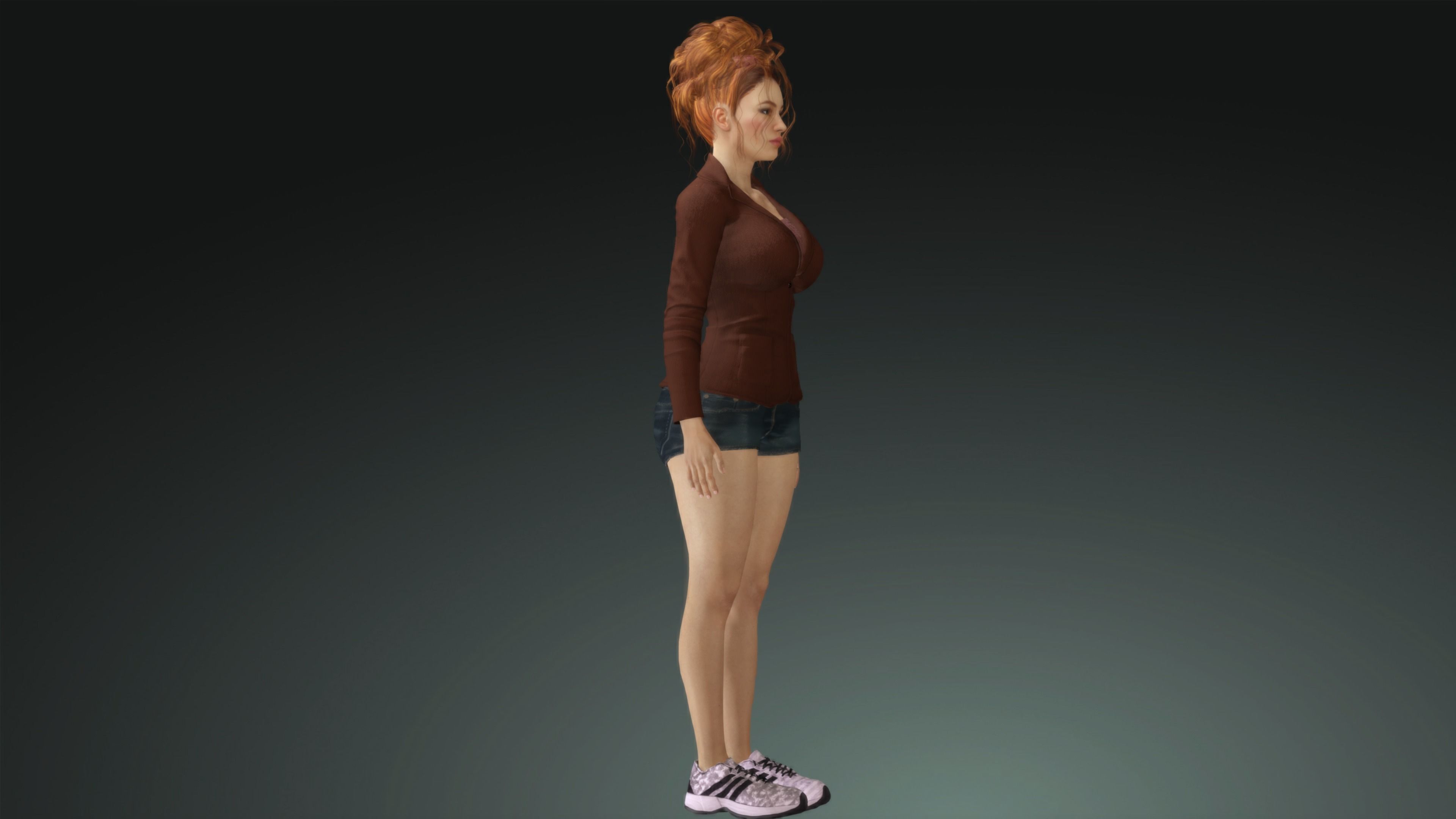 AAA Female Realistic Model Low-poly 3D model_3