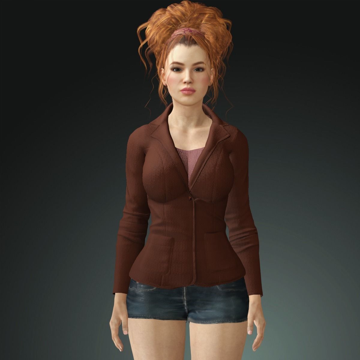 AAA Female Realistic Model Low-poly 3D model_2