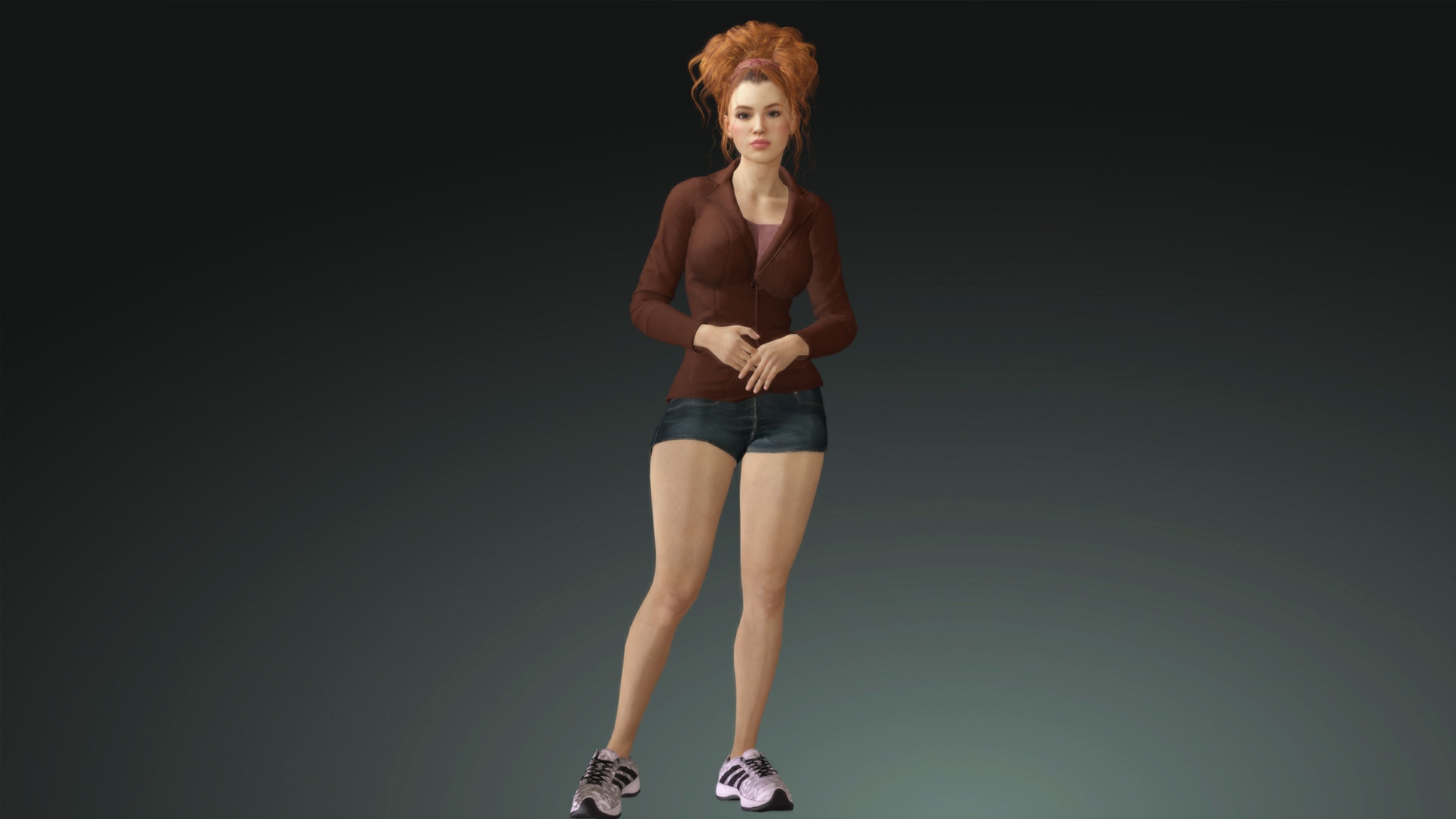 AAA Female Realistic Model Low-poly 3D model_5