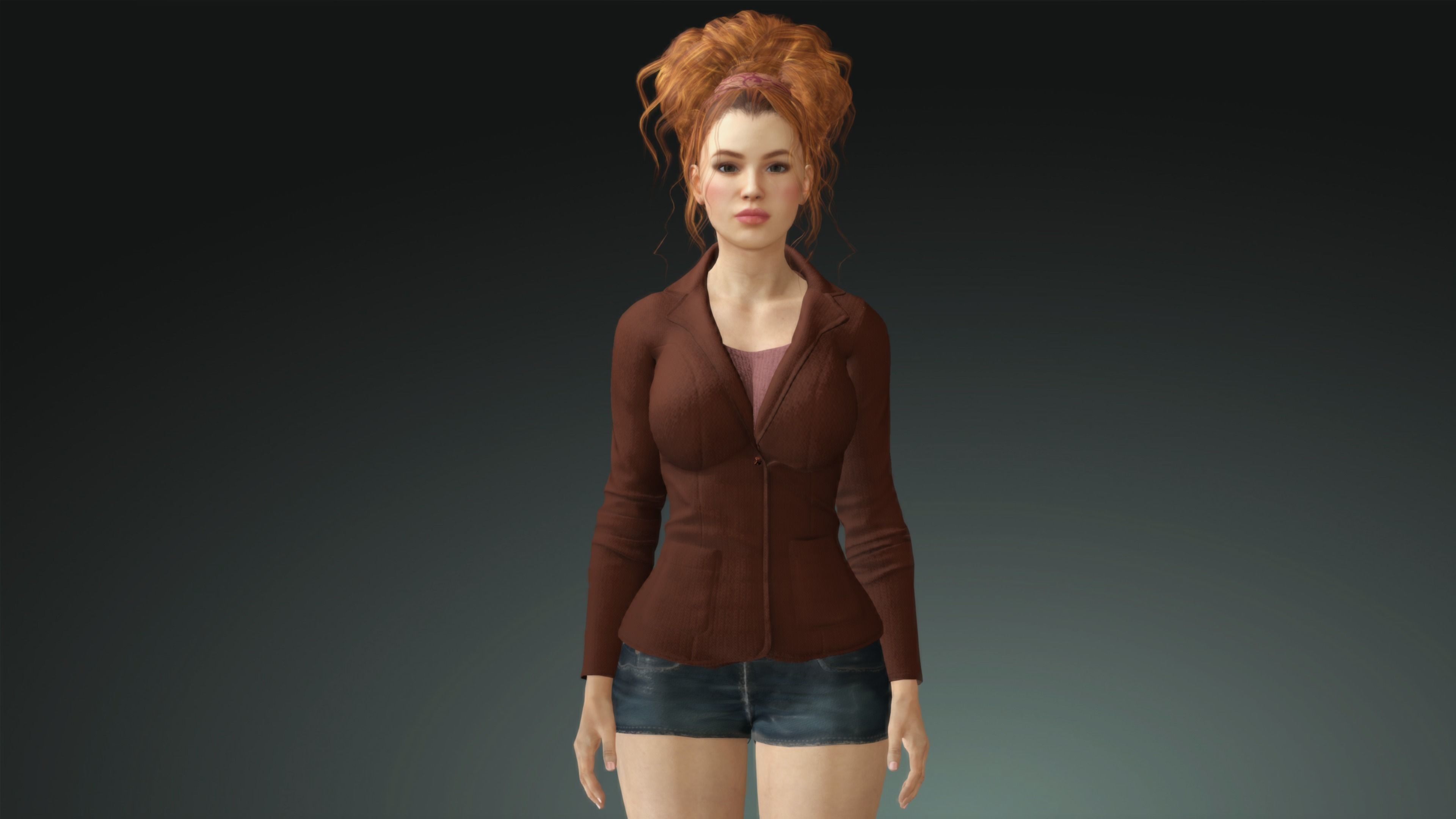 AAA Female Realistic Model Low-poly 3D model_1