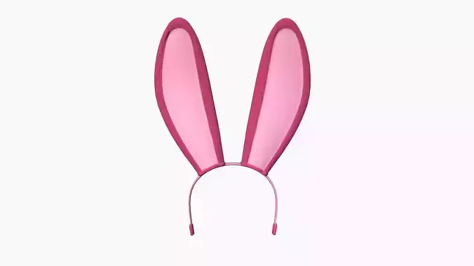 Furry Ears Tiara C02 Pink - Headband Character Design Low-poly 3D model