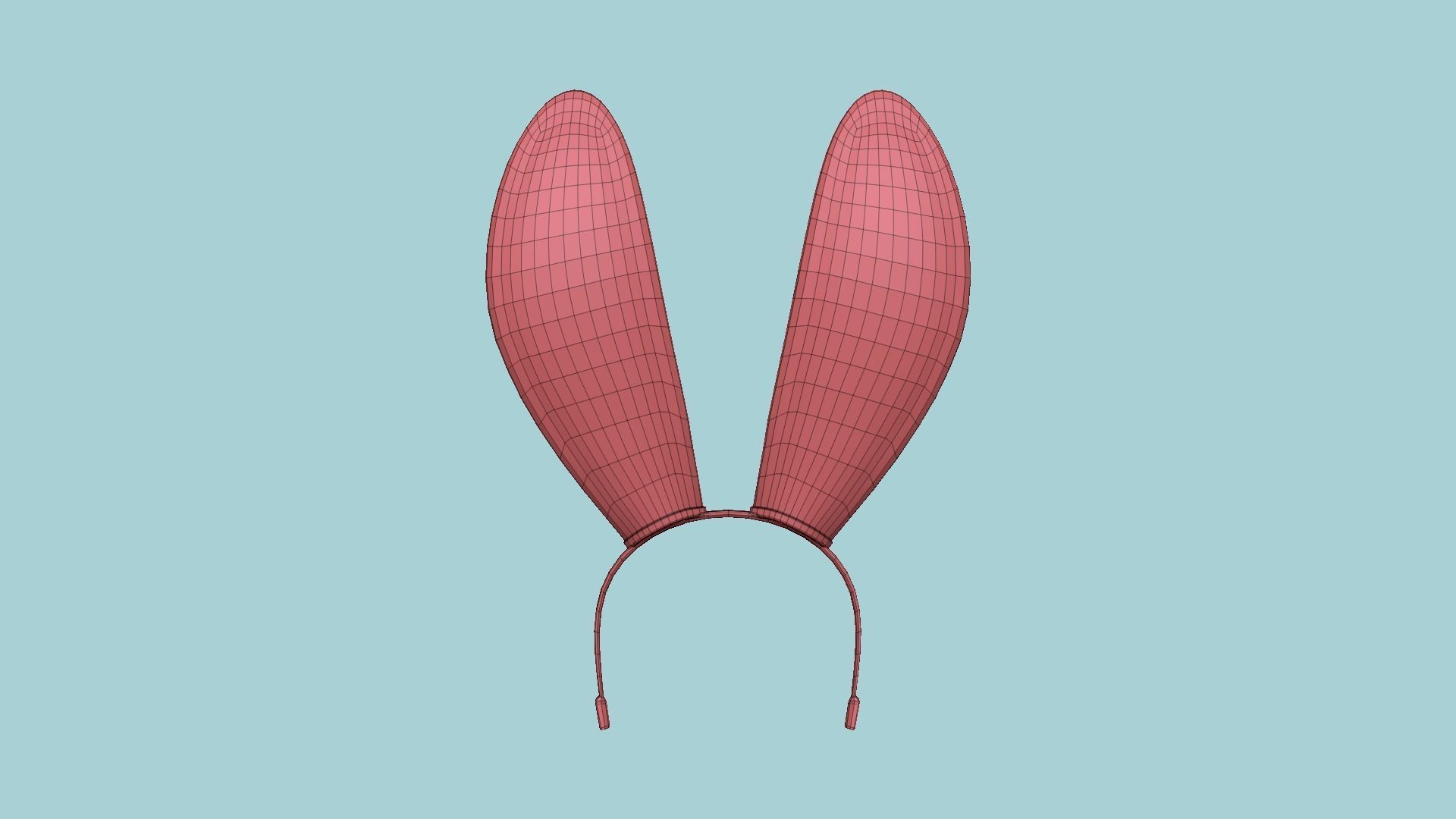 Furry Ears Tiara C02 Pink - Headband Character Design Low-poly 3D model_15