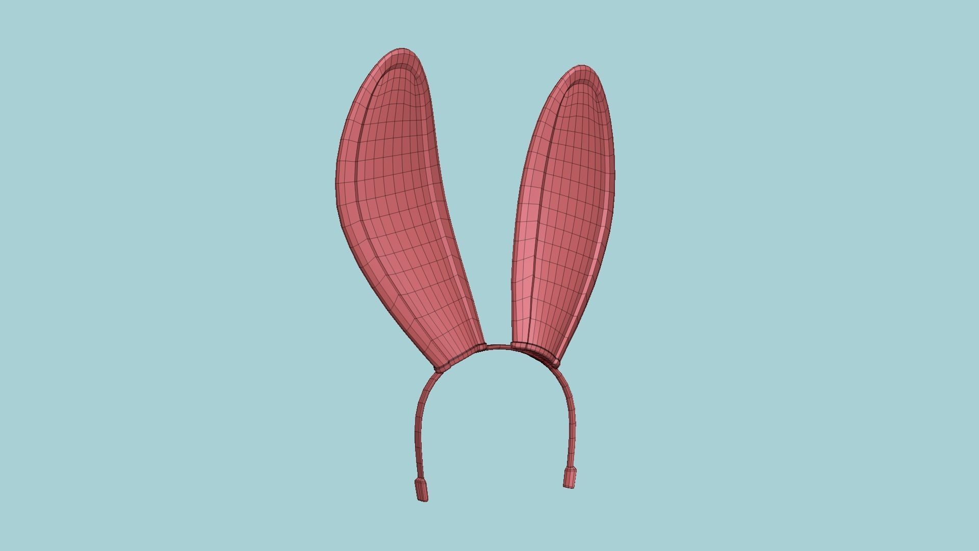 Furry Ears Tiara C02 Pink - Headband Character Design Low-poly 3D model_14
