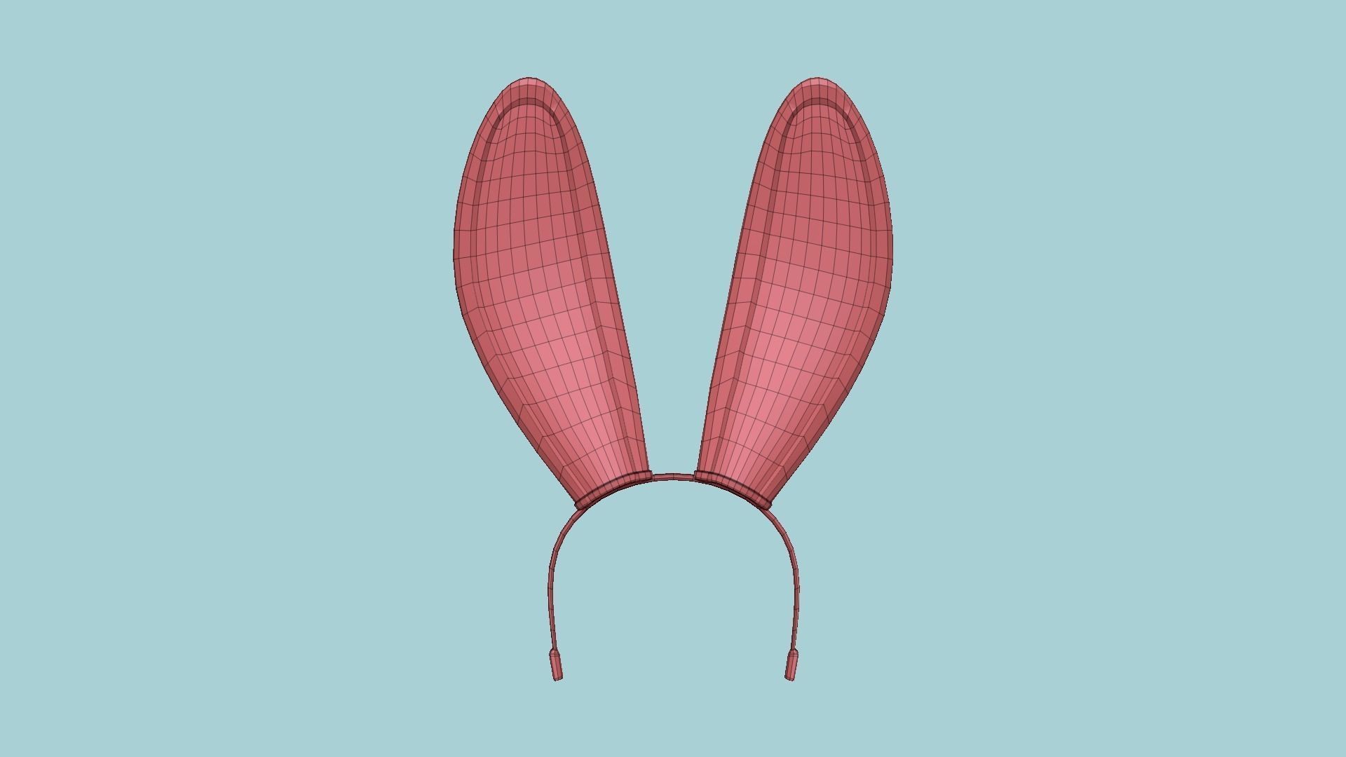 Furry Ears Tiara C02 Pink - Headband Character Design Low-poly 3D model_13