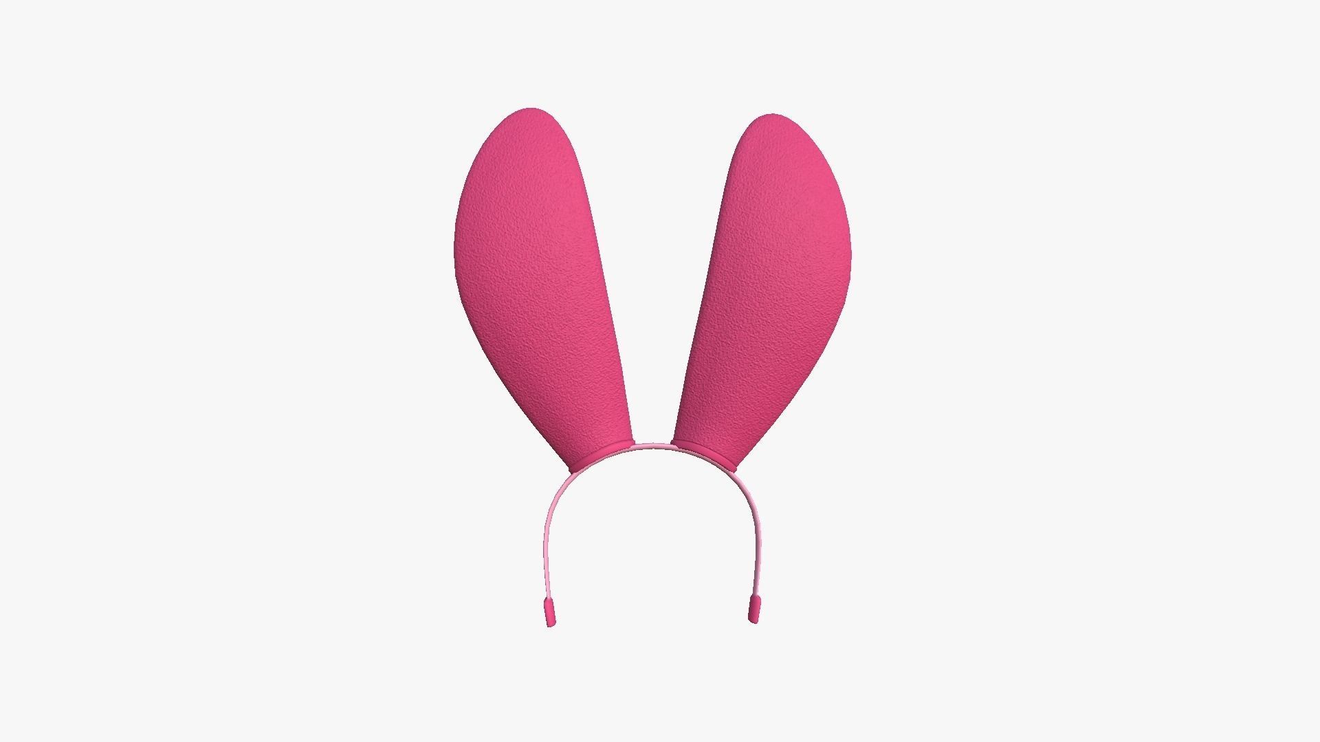 Furry Ears Tiara C02 Pink - Headband Character Design Low-poly 3D model_2