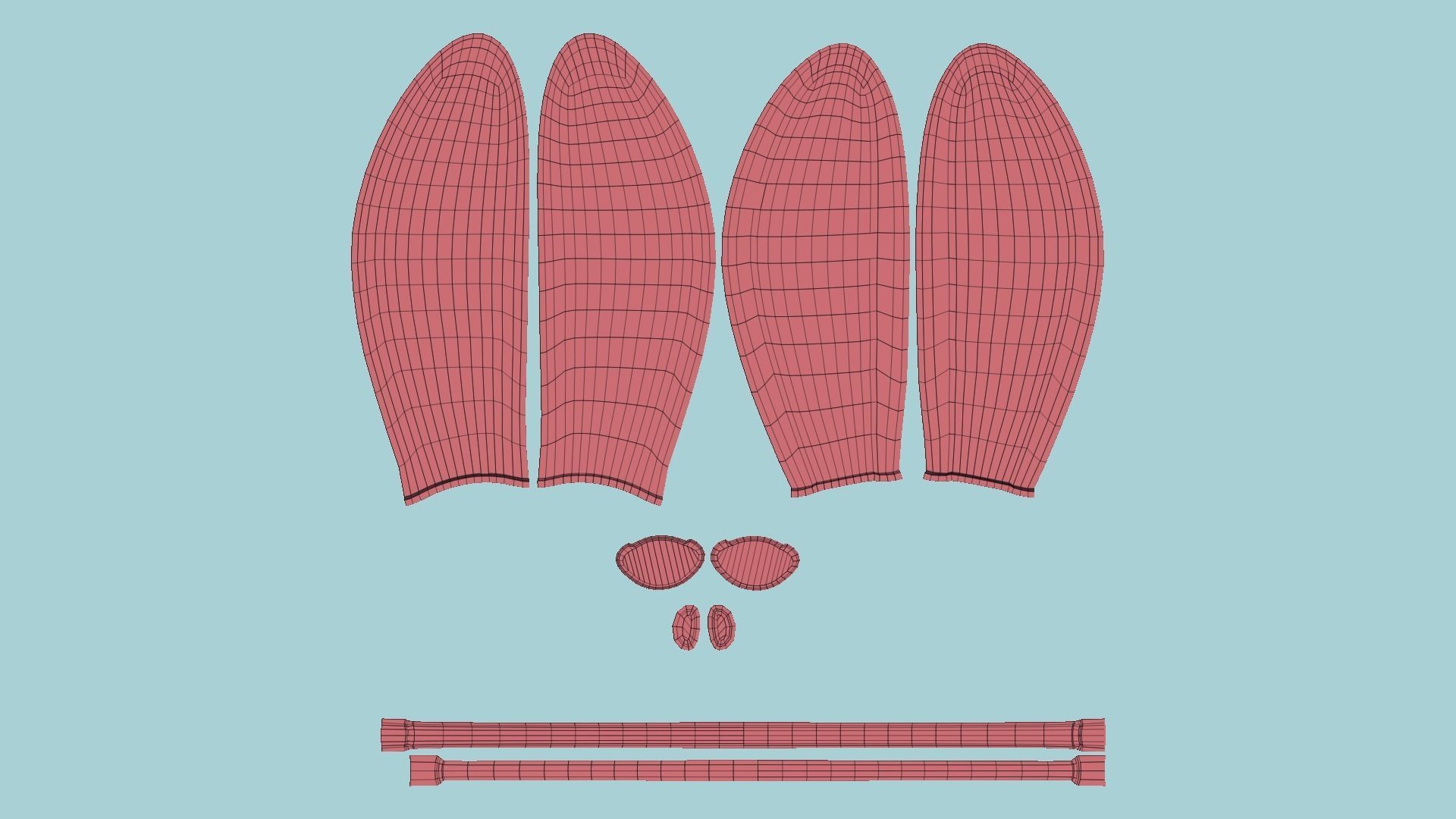 Furry Ears Tiara C02 Pink - Headband Character Design Low-poly 3D model_12