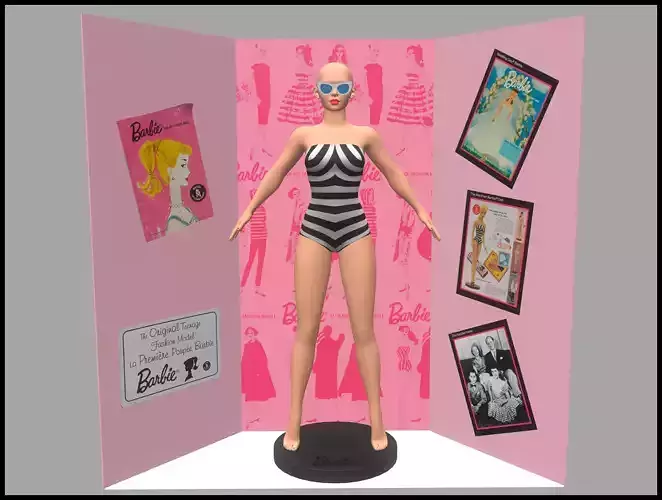 Barbie swimsuit with eyewear and stage